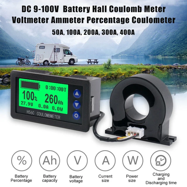 DC Battery 8-100V 4 in 1 20A LCD Voltage Current KWh Watt Power Combo Meter DC Battery 8-100V 4 in 1 20A LCD Voltage Current KWh Watt Power Combo Meter