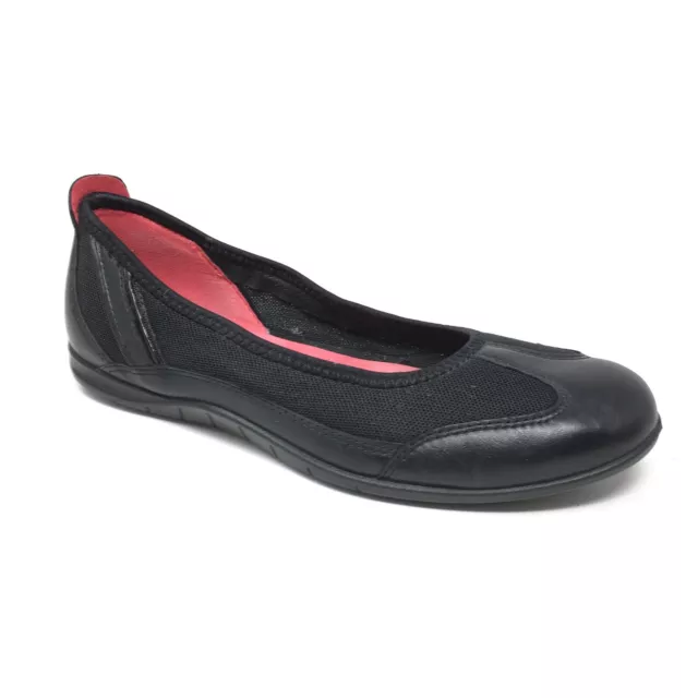 Ecco Bluma Ballet Flats Loafers Shoes Womens Size 37 EU 6 US Black Leather