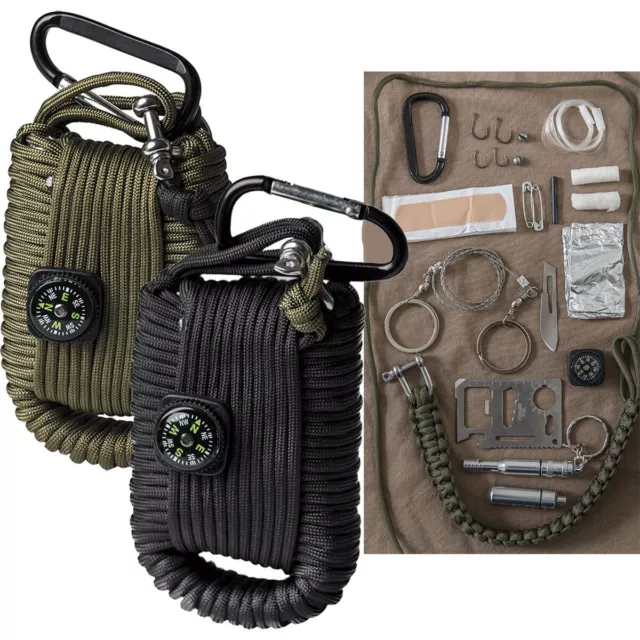 Mil-Tec Paracord Supervivencia Conjunto Largo Cuerda Paracaídas Exterior Grande