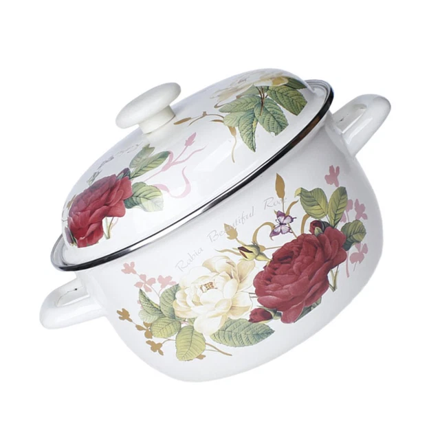 1 pieza olla de cocina estilo retro olla cubierta gruesa resistente al calor