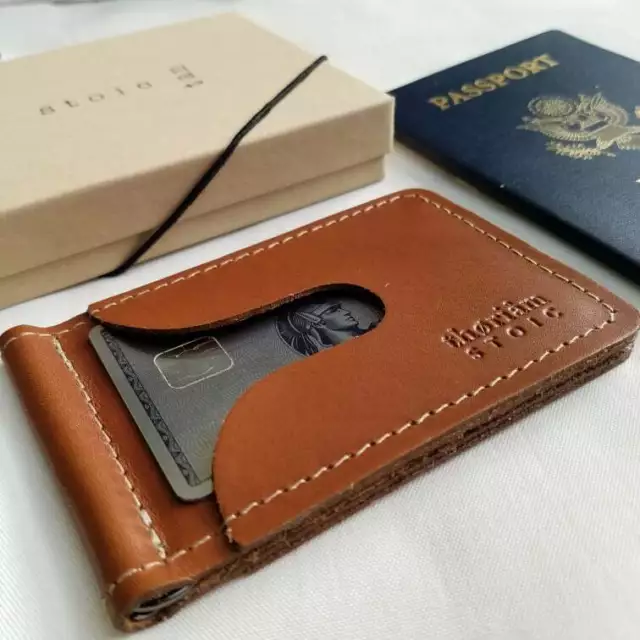 Stoic Wallet - 100% Made in USA - CANYON TAN - Minimalist Chromexcel Leather