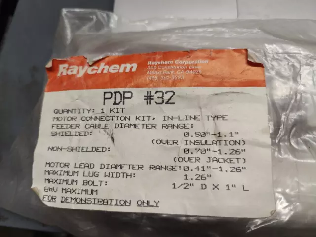 Raychem  Pdp #32 Motor Connection Kit Pdp-32