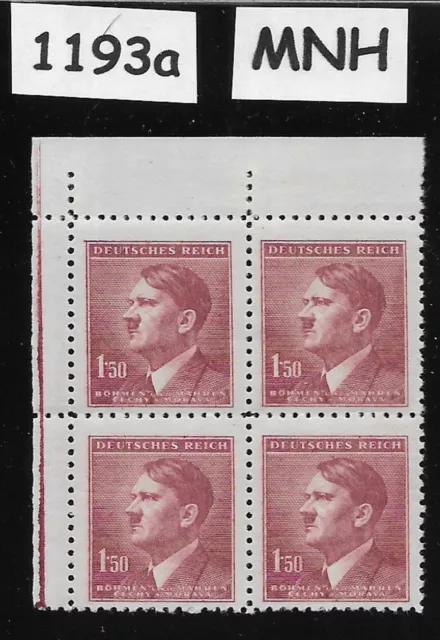 MNH Block Sc #70 Hitler 1942  Bohemia & Moravia  German occupation WWII   #1193a