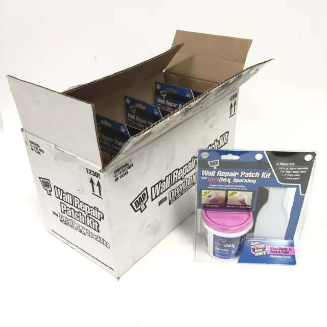 Case of 4 DAP Drywall Repair Patch Kits w/ DryDex Spackling Putty Knife & Paper