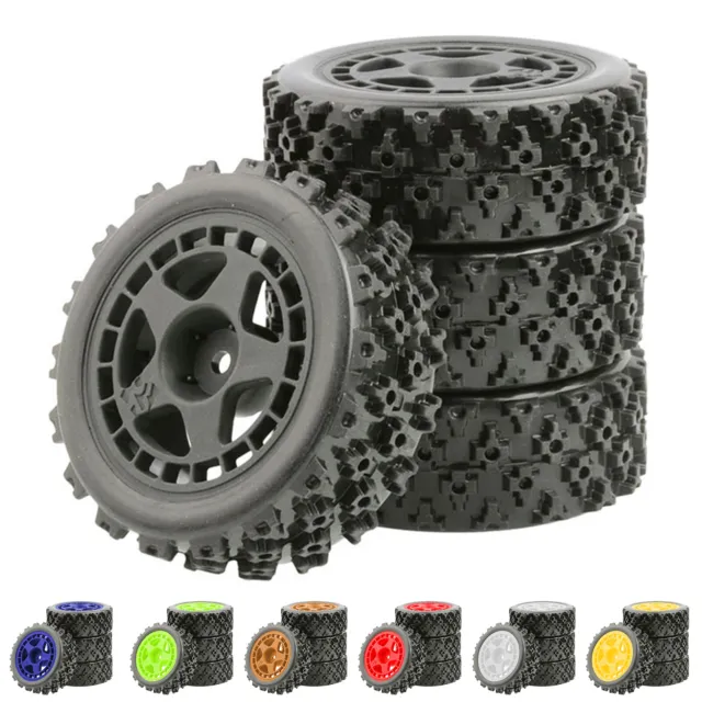 75MM Nylon Wheels Rubber Tires For 1/10 Tamiya TT01/TT02/XV-01 /HPI RS4 RC Car