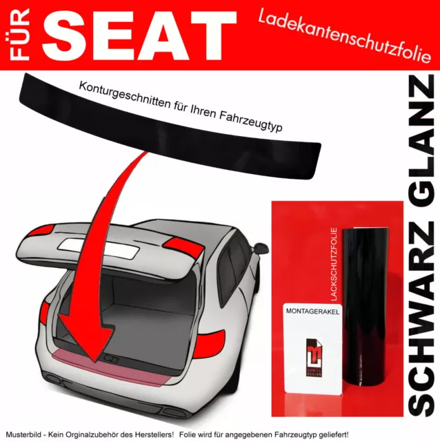 Lackschutzfolie-Ladekantenschutz für Seat Exeo ST Kombi 3R ab 2009 Schwarz glanz