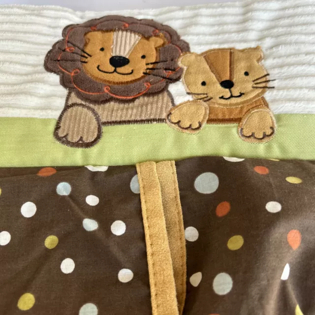 Lambs & Ivy S.S. Noah Diaper Stacker Lion Brown Green Polka Dot Ties On Top