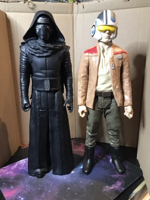 2x Hasbro Star Wars 12” Figures - Poe Dameron & Kylo Ren - The Force Awakens