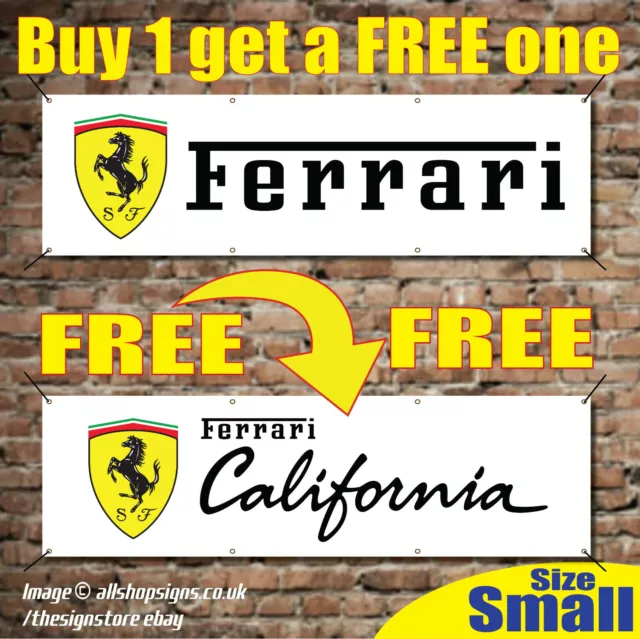 Ferrari Sports Car Stallion Logo Banner Garage Workshop PVC sign BUY 1 GET 1FREE