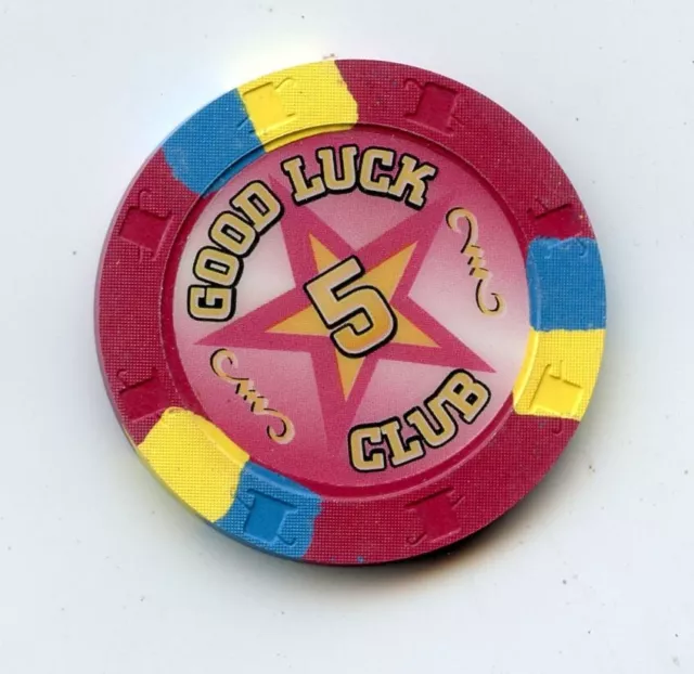 5.00 Chip from the Good Luck Club Home Poker Set Paulson Supply Las Vegas NV