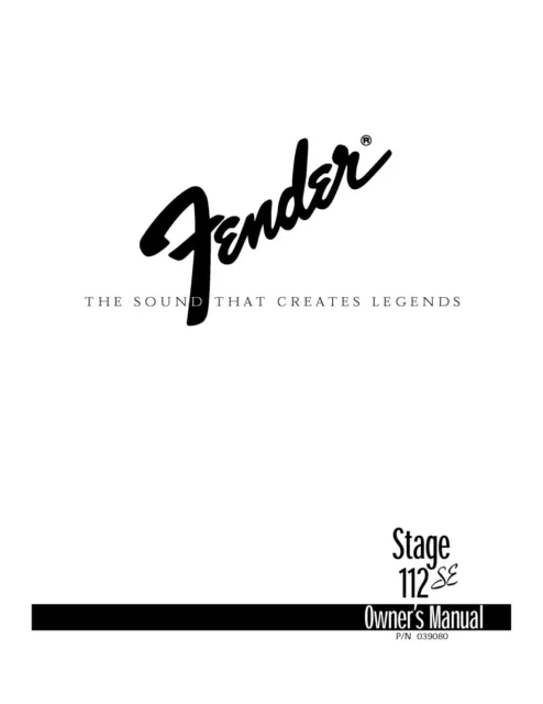 Bedienungsanleitung-Operating Instructions Guitar Amplifier Fender Stage SE