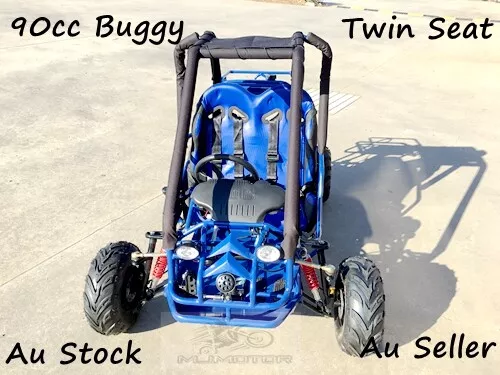 90CC TWIN SEAT BUGGY GOKART KIDS TEEN DUNE BUGGY QUAD ATV 4 WHEEL 110CC blue