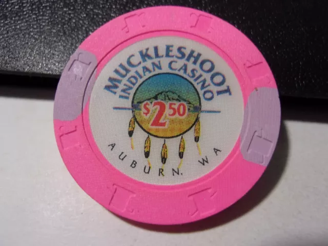 MUCKLESHOOT INDIAN CASINO $2.50 ficha de póquer para juegos de casino - Auburn, WA