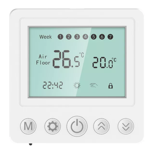 SWAREY Digital Thermostat Raumthermostat Fußbodenheizung Wandheizung LED Weiß DE