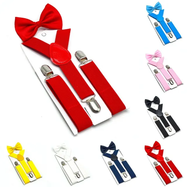 HOT Sale Kids Suspender Bow Tie 65*2.5cm Children Matching Polyester Sets