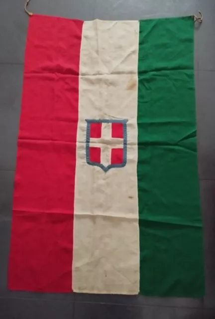 Bandiera Tricolore Antica   Regno D'italia Originale Lino 150 Cm