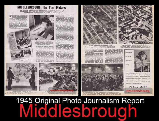 1945 Original Photo-Journalism Report - Middlesbrough Corporation Town Planning