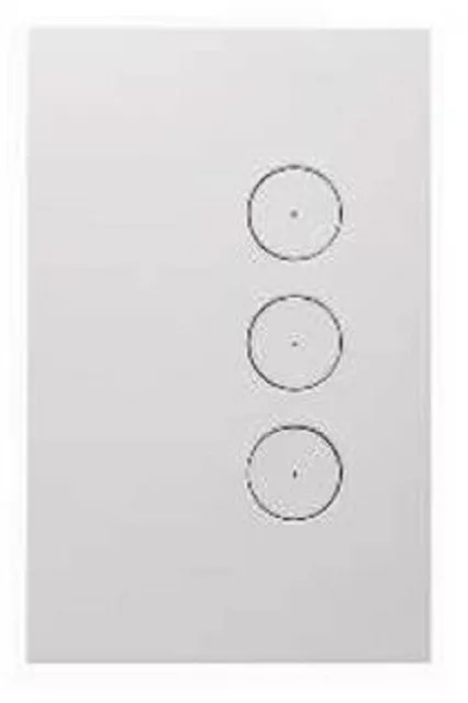 Clipsal SATURN ZEN GRID & PLATE ASSEMBLY 3-Gang LED Backlit Push Buttons WHITE