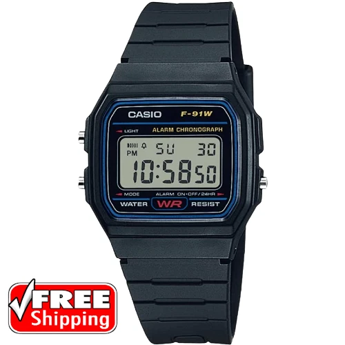 GENUINE CASIO F91W Classic Digital RETRO Sports Alarm Stopwatch Watch