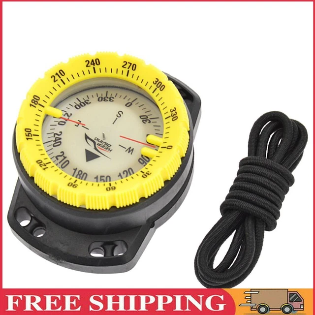 Outdoor-Camping-Kompass, wasserdicht, leuchtend, Unterwasseruhr (gelb)
