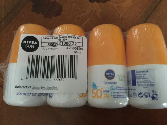 NIVEA SUN - Sonnenmilch Kinder + Babies - LSF 50+ Sensitiv - 4 x 50 ml - NEU
