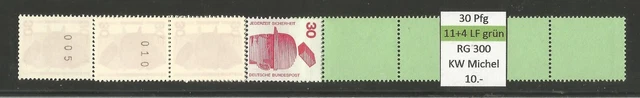 RM Unfallverhütung 30 Pfg RG 300 ROLLENENDE RE 11 + 4 LF grün (Dextrin)**