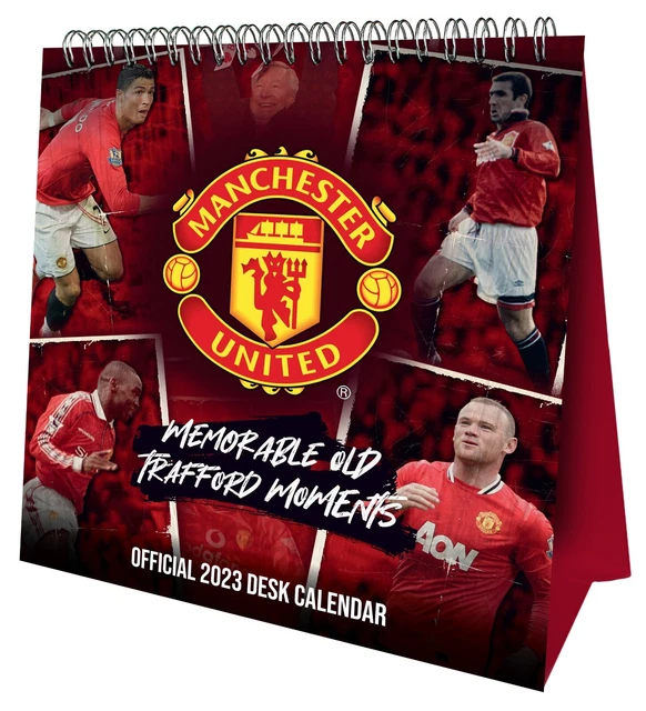 MANCHESTER UNITED FC 2023 Desk Calendar, Month To View Desk Calendar