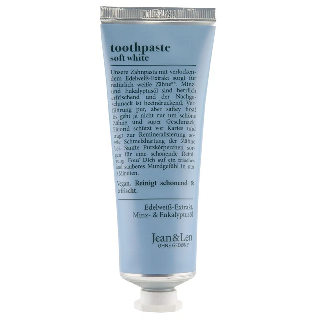Pasta de dientes Jean & Len soft white extracto blanco noble paquete 5x1 salud MHD 12/24