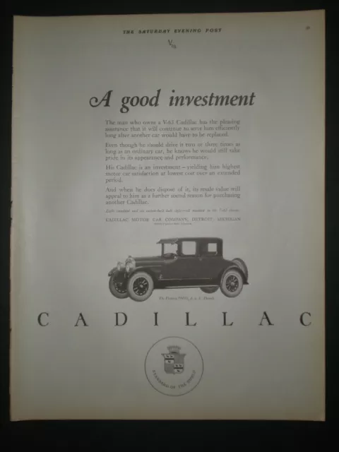 1924 CADILLAC A GOOD INVESTMENT CAR print ad