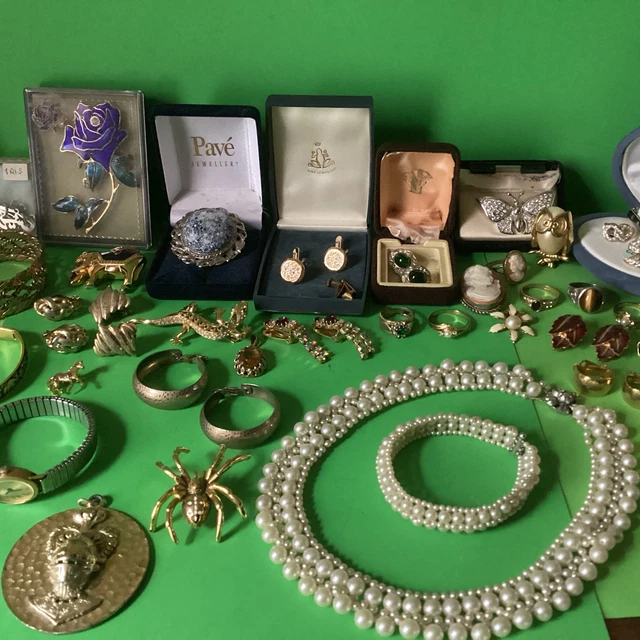 HUGE BUNDLE OF Jewellery Necklaces Bracelets Brooches Earrings