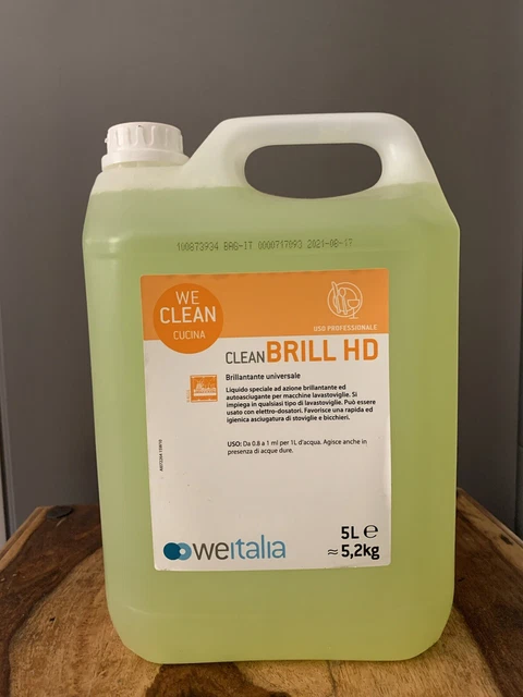 Brillantante Acido Concentrato per Lavastoviglie CLEAN BRILL HD 5L We Italia