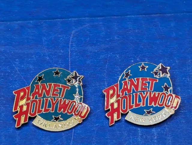 Planet Hollywood Orlando, & New York Lapel Pin Pinback Vintage