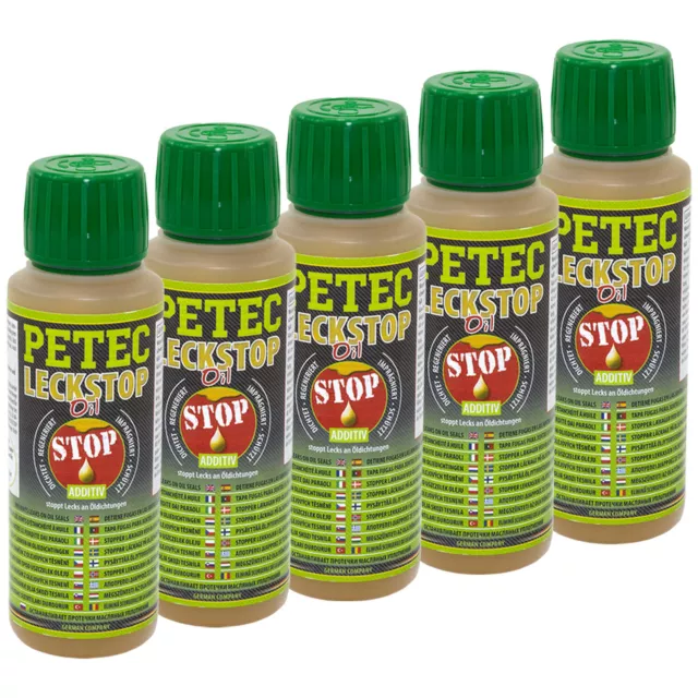 Leck-Stop PETEC 5x 150ml Additif Moteur Transmission Différentiel Assistée