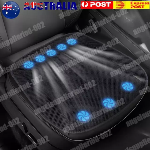 Summer Car Cooling Cushion Mesh USB Plug-in Air Flow Seat Cushion (Black 8 Fan)