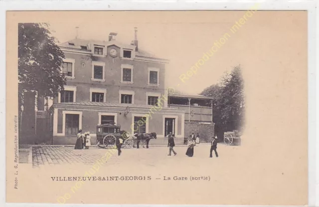 CPA 94190 Villeneuve Saint Georges Station Exit Animation Edit L.G