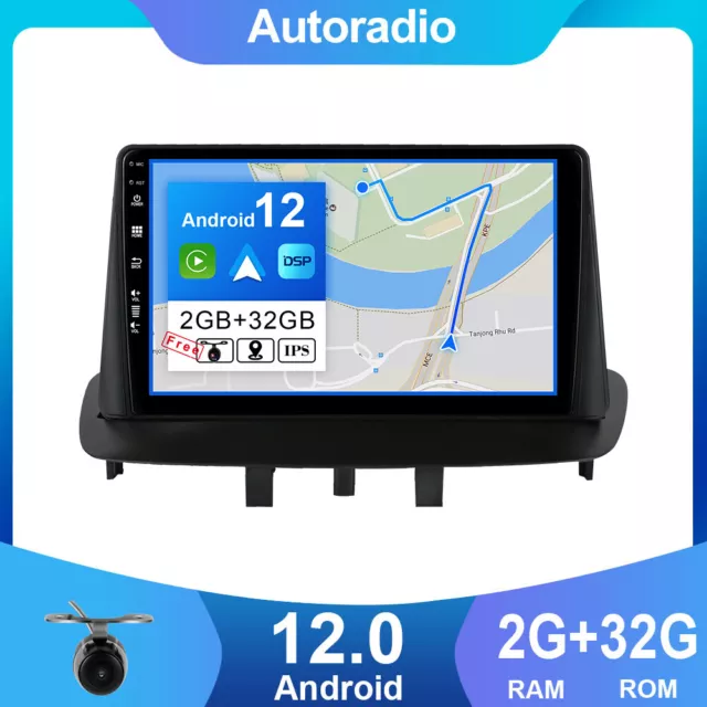 Autoradio Android 12 Per Renault Megane 3 2008-2014 GPS Carplay Mirrorlink DAB