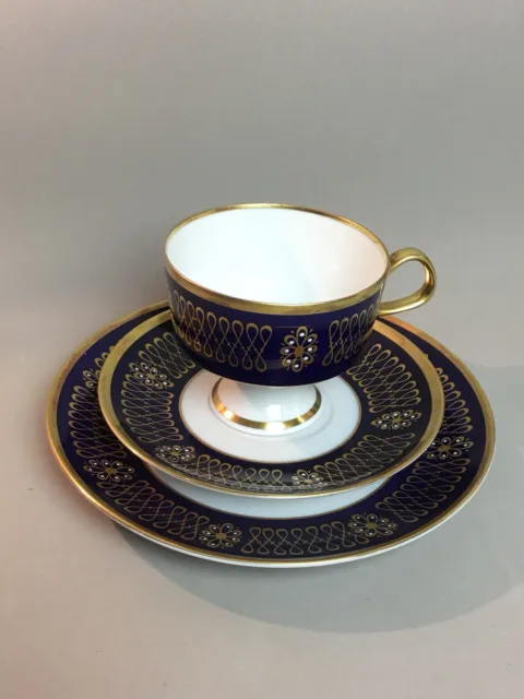 3 Piece Set LICHTE FINE CHINA Echt Kobalt Pattern- (22 K) Gold Trim - Germany 2