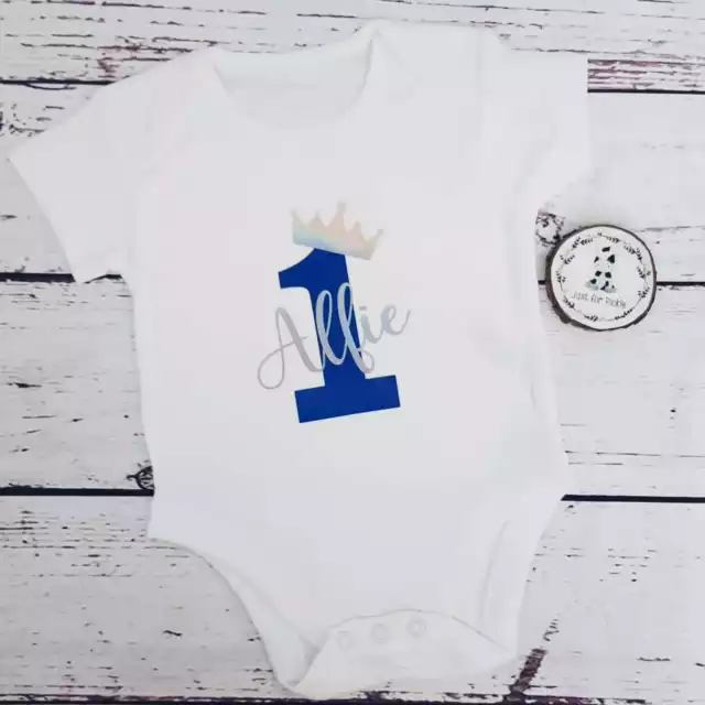 Personalised First Birthday Baby 1st Vest Outfit One Boy Girl Name Cake Smash