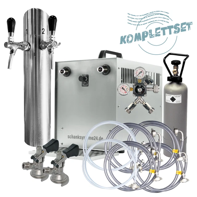 TE-60-2 Untertheken Komplettset Zapfanlage Trockenkühler - schanksysteme24