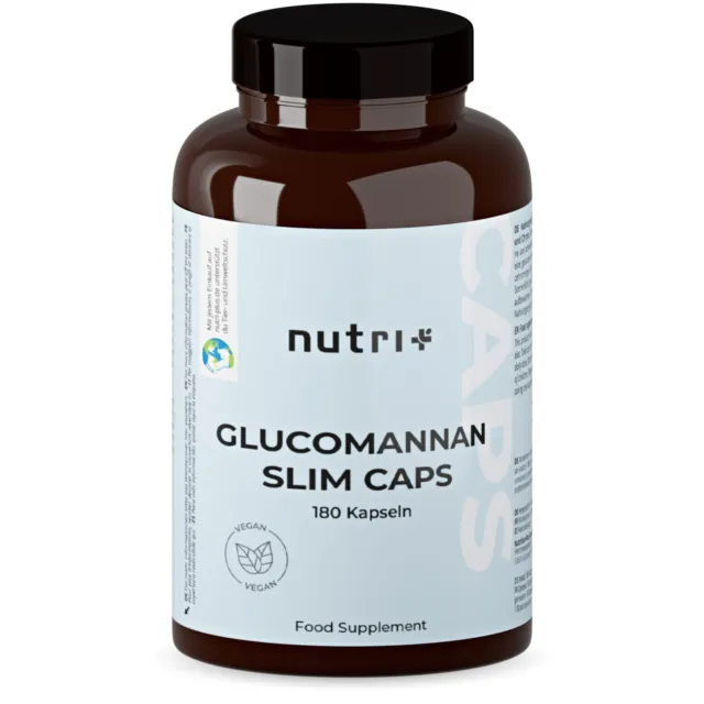 Glucomannan Kapseln + Chrom - 180 Caps - Diät Gewichtsverlust Tabletten