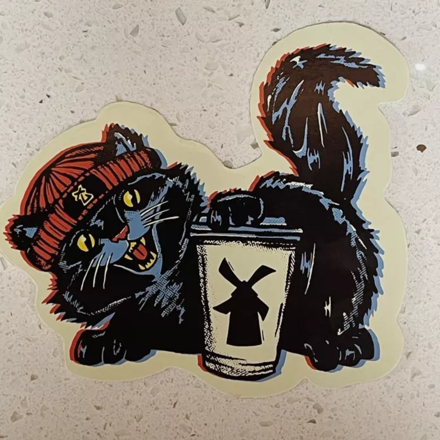 *NEW* DUTCH BROS Sticker OCTOBER 2023 Black Cat in Beanie Halloween 4.
