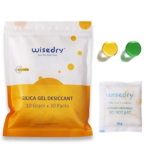 Paquetes Desecantes De Gel De Silice De 10 Gramos [30 Paquetes] Reutilizable...