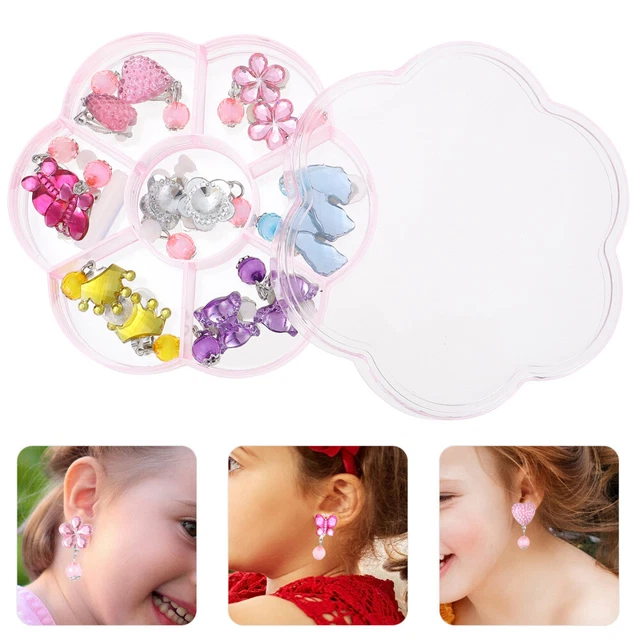12 Paires De Boucles D'oreilles Clip Sirène Pour Filles - Alliage, Perles, Motifs Océan - Cadeau Anniversaire, Fête, Accessoire Princesse