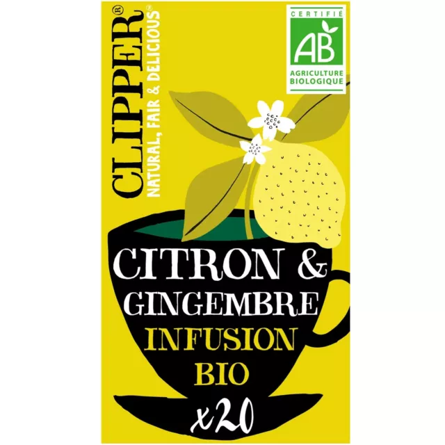 lot 3x20 Infusion bio citron/gingembre CLIPPER