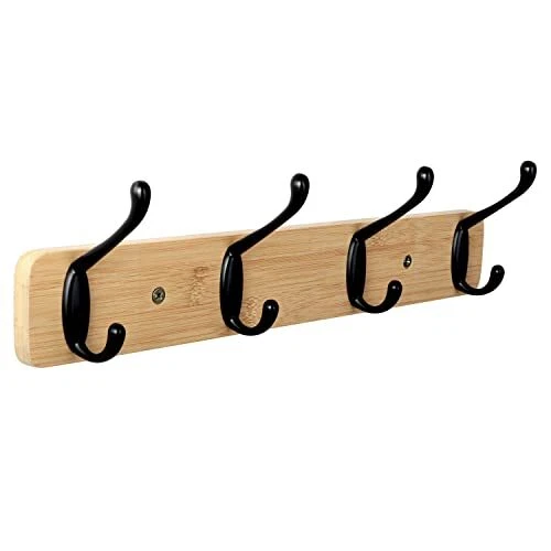 Wall Mounted Coat Rack Wooden Entryway Coat Rack Hat Hanger Rack With4 Hooks