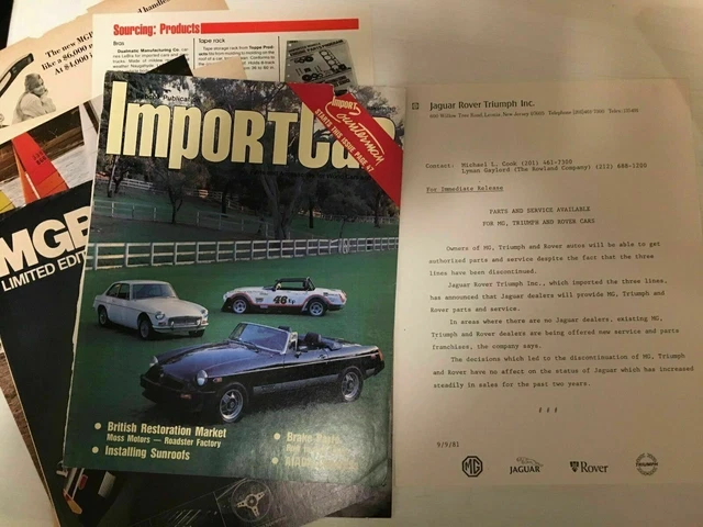 Misc MG Articles and 1981 MG Official US Discontinuation Press Release - Loc2-70