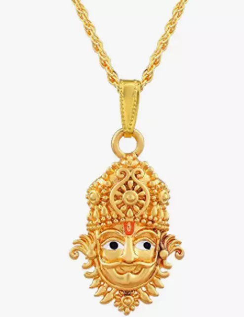 Indian Traditional Brass Gold Plated Khatu Shyam Ji  Pendant For Unisex