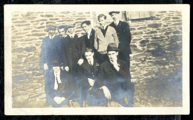 Vintage Photo HANDSOME "FRAT" GUYS SMOKING WEAR SUITS AND CAPS Gay Interest