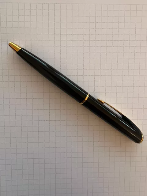 Parker Drehkugelschreiber, schwarz/gold, gebraucht, älteres Modell