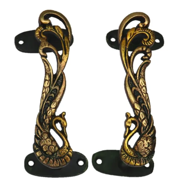 Peacock Shape Antique Vintage Repro Brass Handcrafted Door Knobs & Pull Handles